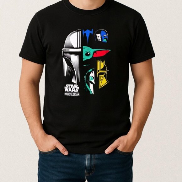 Star Wars The Mandalorian Panels T Shirt 99 - Picture 1 of 5